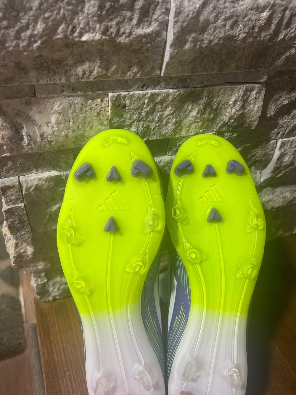 Adidas F50 League FG/MG soccer cleats purple/lucid lemon. Men’s 11.5 women 12.5
